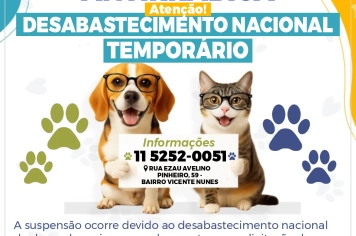 Prefeitura de Nazaré Paulista informa suspensão temporária da vacinação antirrábica por escassez nacional de doses