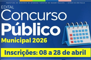 Prefeitura de Nazaré Paulista divulga edital do concurso público 2026