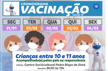 Nazaré Paulista inicia nesta segunda-feira(31) a vacinação em crianças com 10 e 11 anos sem comorbidades contra a Covid-19 