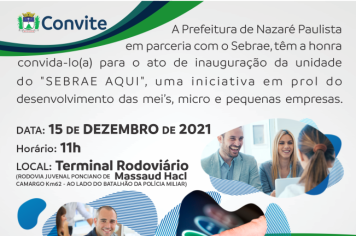 Sebrae Aqui de Nazaré Paulista será inaugurado nesta quarta-feira, dia 15