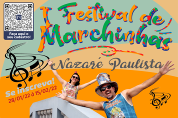 Participe do 1º Festival de marchinhas de Nazaré Paulista (Inscrições 28/01 À 15/02)