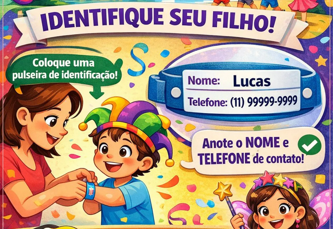 Prefeitura orienta pais e responsáveis sobre cuidados com as crianças durante o Carnaval de Nazaré Paulista