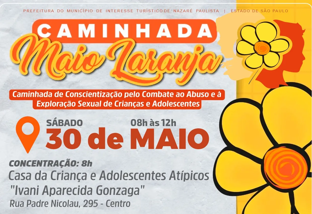 Faça Bonito – Nazaré Paulista promove Caminhada Maio Laranja em defesa das crianças e adolescentes