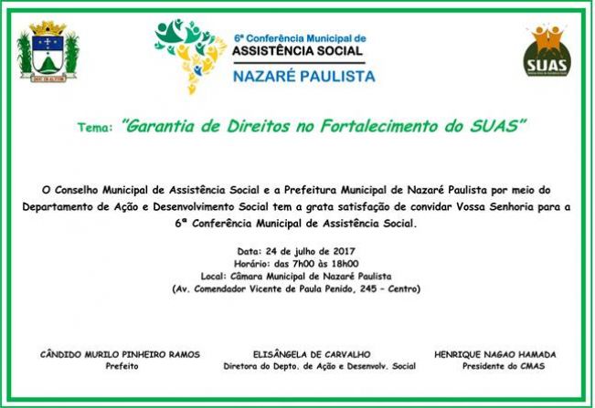 6ª Conferência Municipal de Assistência Social Nazaré Paulista