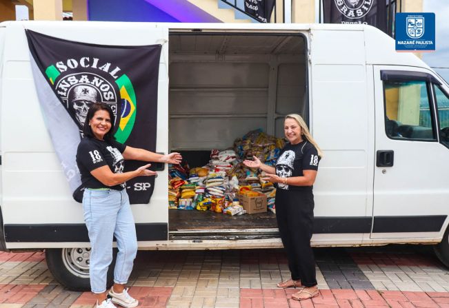 Motoclube Insanos arrecada mais de 500kg em alimentos ao Fundo Social de Solidariedade de Nazaré Paulista 