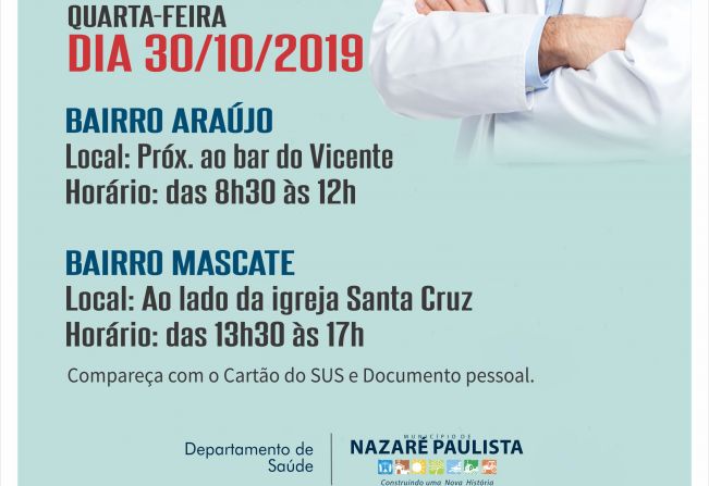 Programa “Bairro A Bairro” de Atendimento a Saúde nos Bairros Araújo e Mascate em Nazaré Paulista