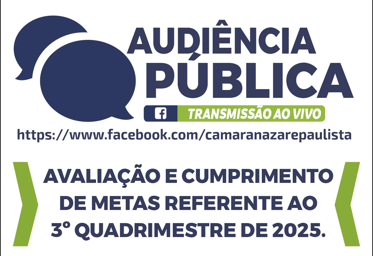 Secretaria de finanças realizará audiência pública (25/02) na câmara de Nazaré Paulista